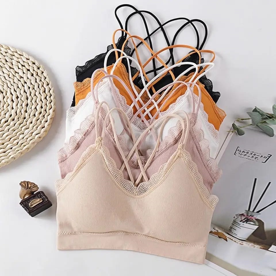 Bralette Cup Busa Renda Stretch / Bh Sport Bralette Import Sexy Seamless Busa Bisa Dilepas