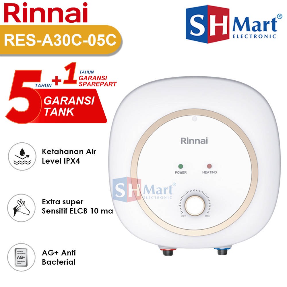 WATER HEATER RINNAI 30 LITER RES-A30C-05C / RESA30C05C INSTAN GARANSI RESMI
