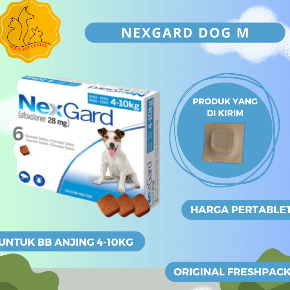 KODE O24O FRESHPACK Nexgard Dog Size M Dog Medium Obat Kutu  Cacing  Demodex Anjing Small 41 kg