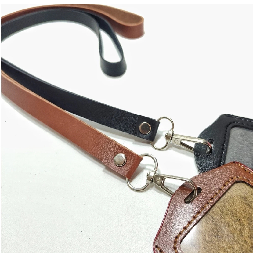 

Tali Nametag Tali Lanyard Kulit Untuk Gantungan ID Card Kartu Nama Holder Card