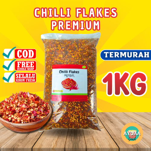 

CHILLI FLAKES PREMIUM 1KG CABE KASAR FLAKE KERING PEDAS