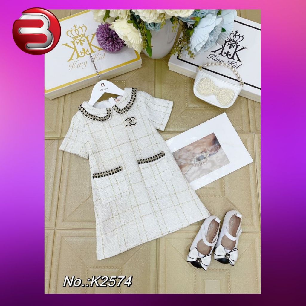 BARAKOO-DRESS KING KID ANAK PEREMPUAN IMPORT PREMIUM K-2574