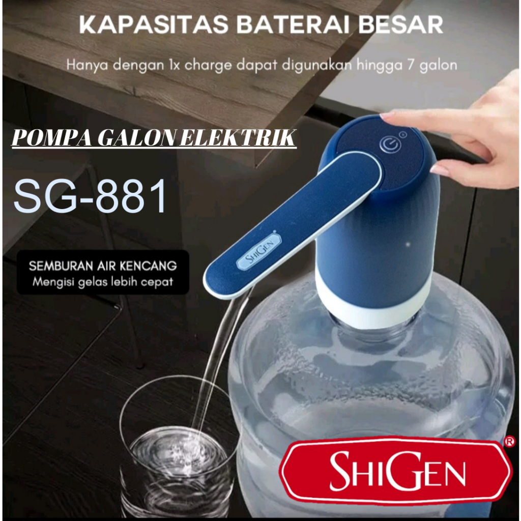 POMPA GALON ELEKTRIK / WATER PUMP SHIGEN SG 881 / SG-881 CHARGE