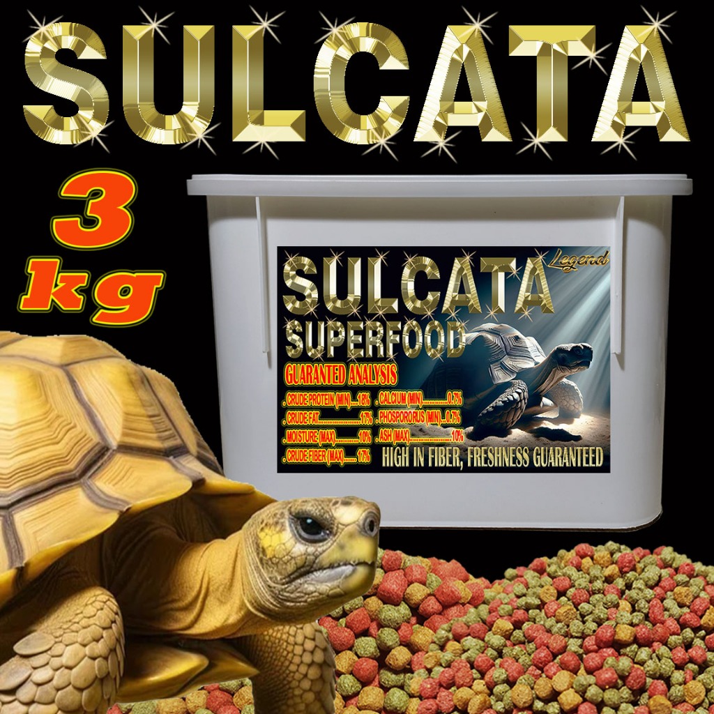 3KG SULCATA SUPERFOOD MAKANAN KURA-KURA DARAT TORTOISE CENTHROCHELYS SULKATA ADULT BABY BITES PAKAN 