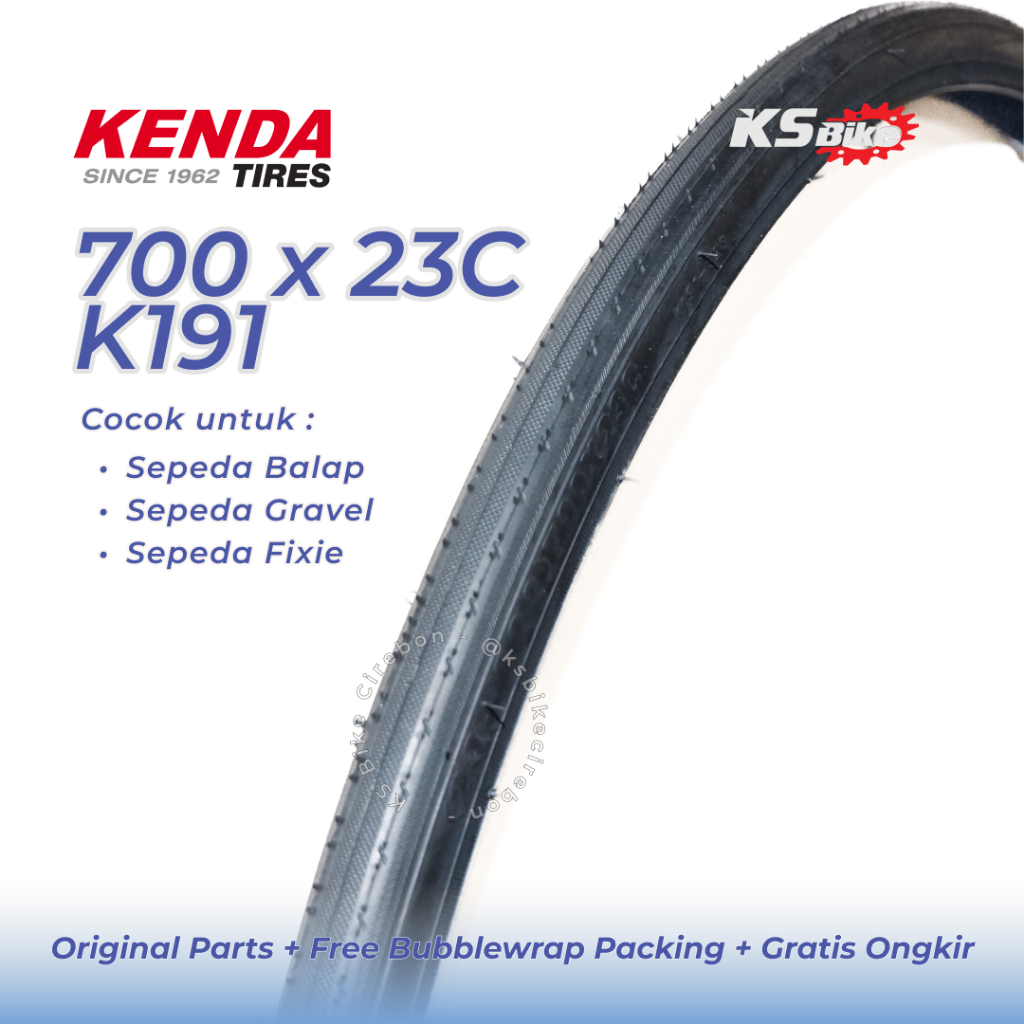 Ban Luar Sepeda 700 x 23C Kenda K191 | Ban Sepeda Balap 700 x 23C Kenda K191 Ringan Tahan Lama Anti 