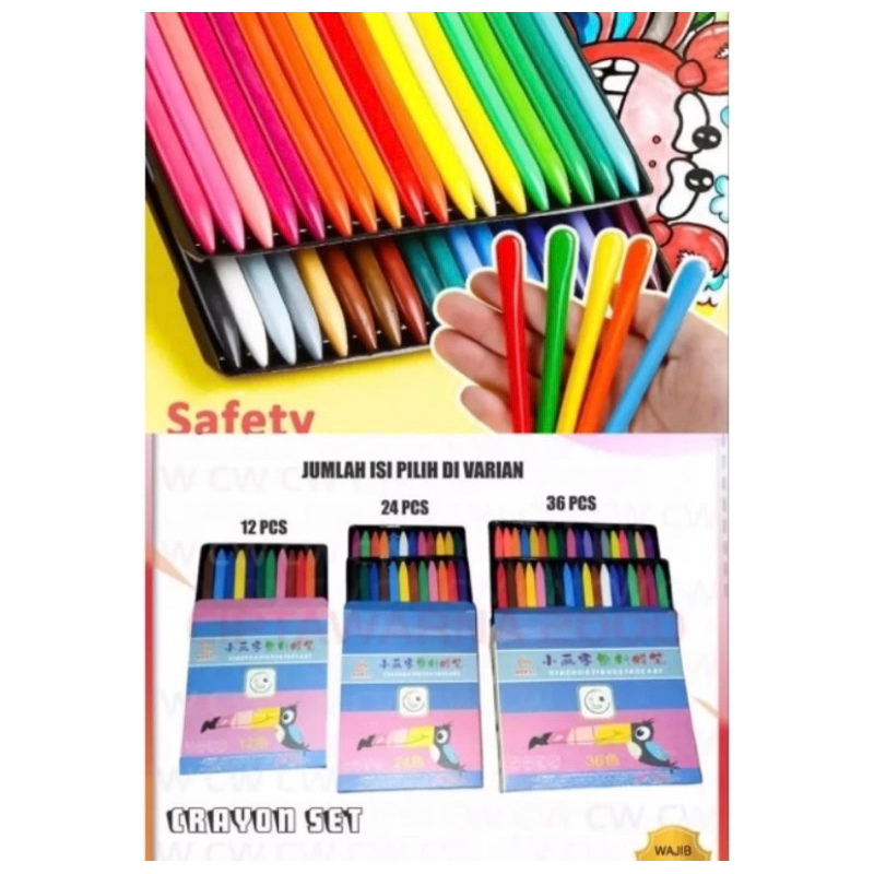 

CRAYON SET VIRAL ANAK ANTI AIR | ANTI PATAH ISI 12-36 PCS