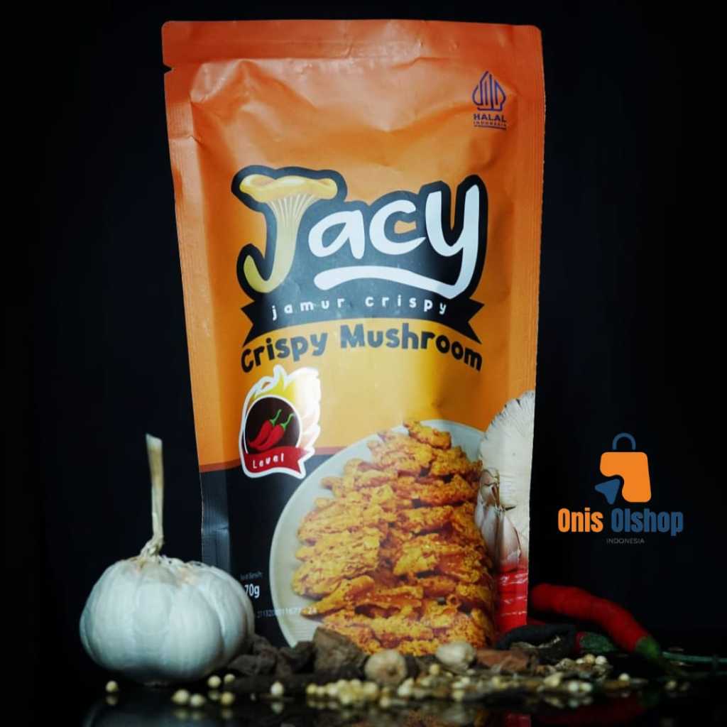 

JACY Snack Cemilan Jamur Crispy Pedas Chili Oil 70 gram
