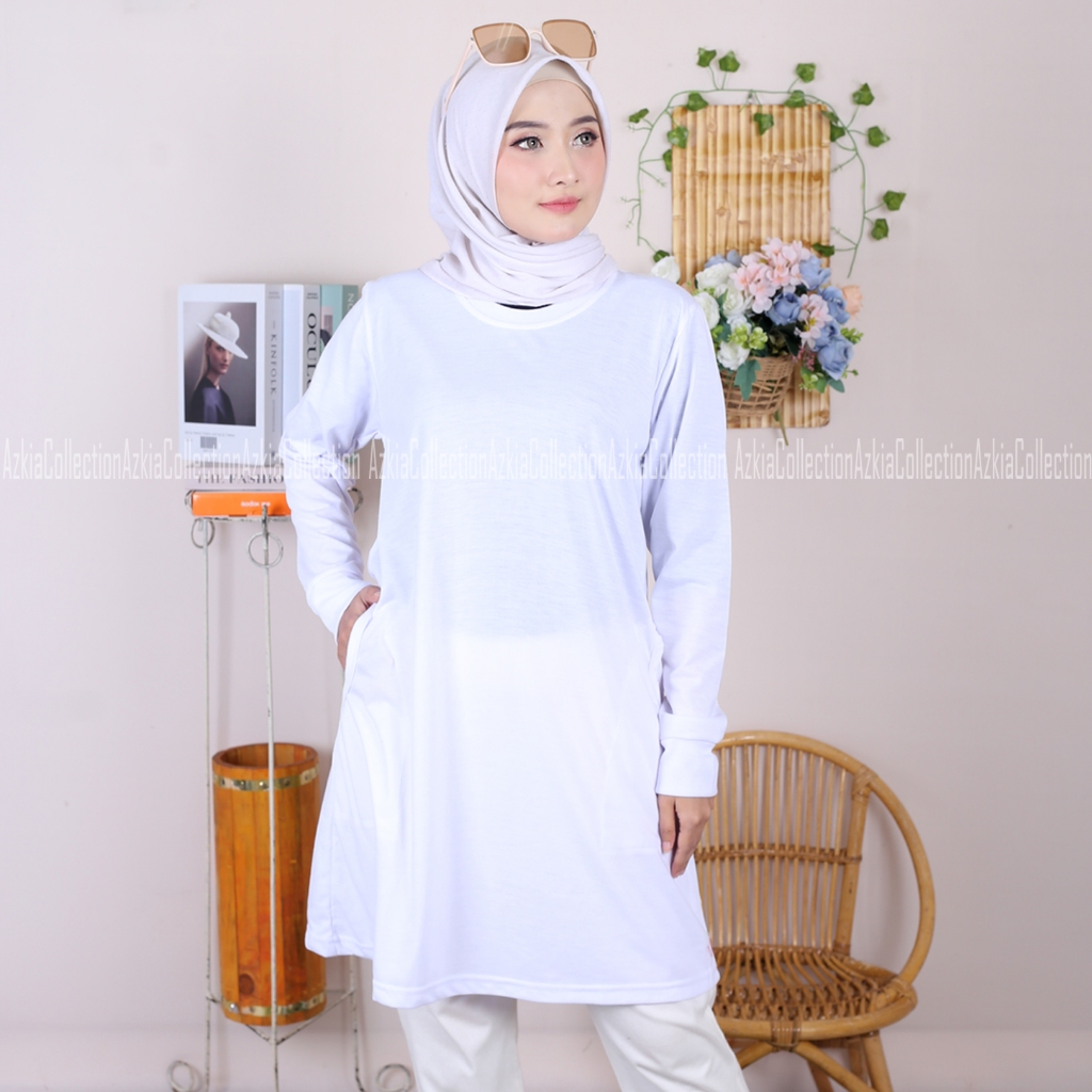 BEST SELLER POLOS HITAM PUTIH MERAH MUDA TUNIK KAOS WANITA UKURAN M-XL