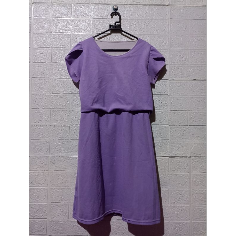 DRESS WANITA UNGU MUDA