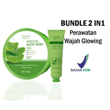 CINDYNAL Bundle 2 in 1 Moisturizer Aloe Vera Soothing Gel Pelembab Wajah + Fruit Acid Exfoliating Ge