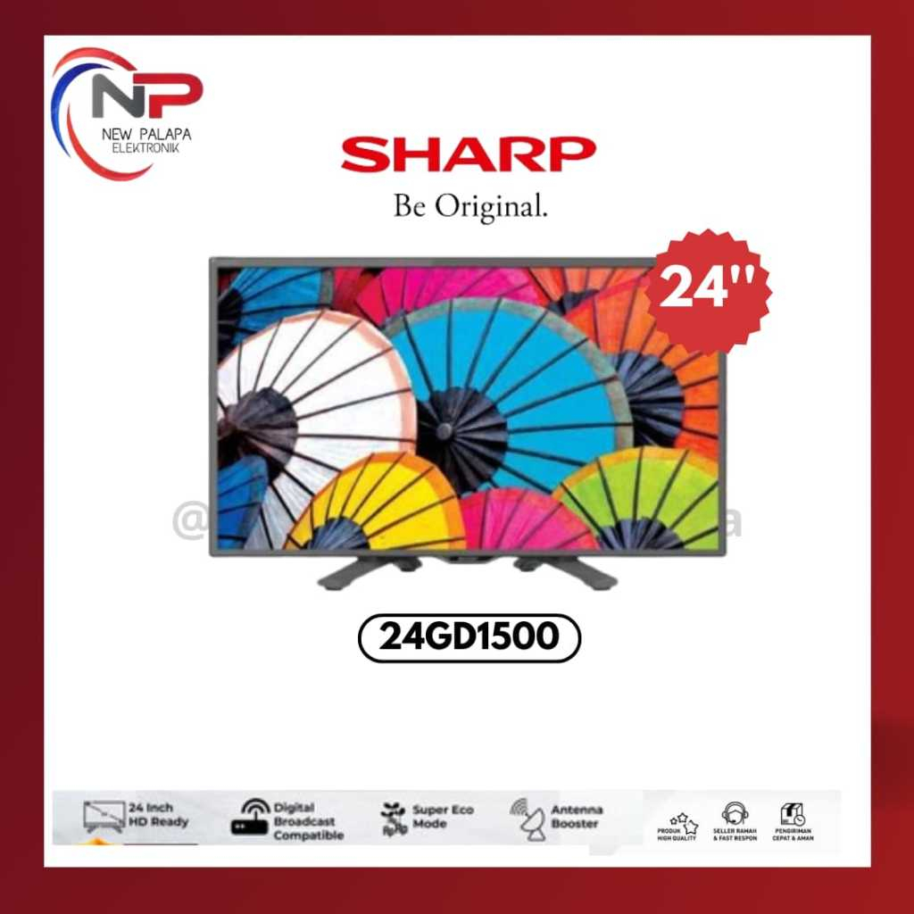 LED Digital TV SHARP 24inch type 24GD1500 / 24HD1500 - LED Siaran Digital TV Sharp Tanpa STB 24inchi