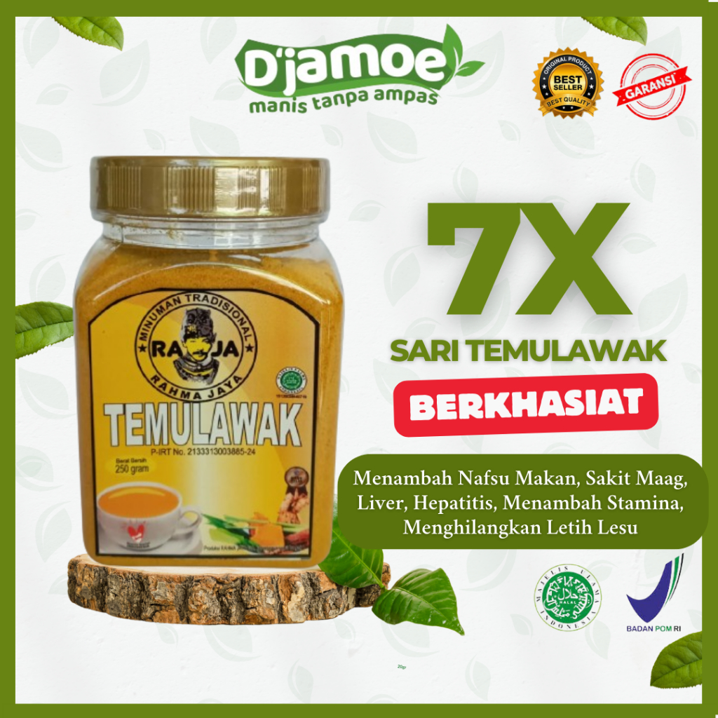 

D'jamoe Jamu Obat Herbal Minuman Bubuk Temulawak Tradisional Jawa Menambah Nafsu Makan Sakit Maag Liver Hepatitis Menambah Stamina Menghilangkan Letih Lesu Serbuk Instant Siap Seduh Murni Sehat 100% Halal Mui Segarkan Dan Hangatkan Badan Original Premium