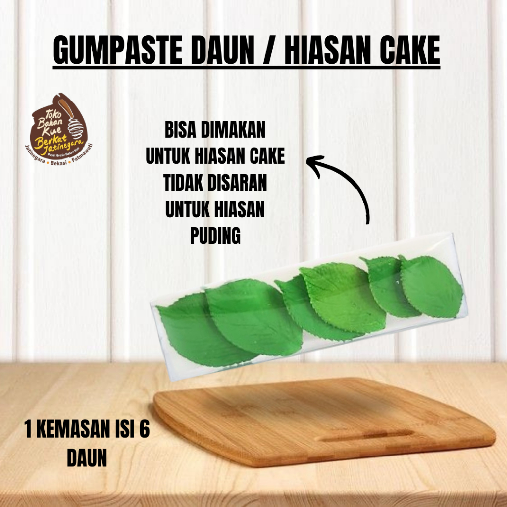 

HIASAN KUE GUMPASTE DAUN / GUMPASTE HIASAN KUE BISA DIMAKAN / / 6 PCS