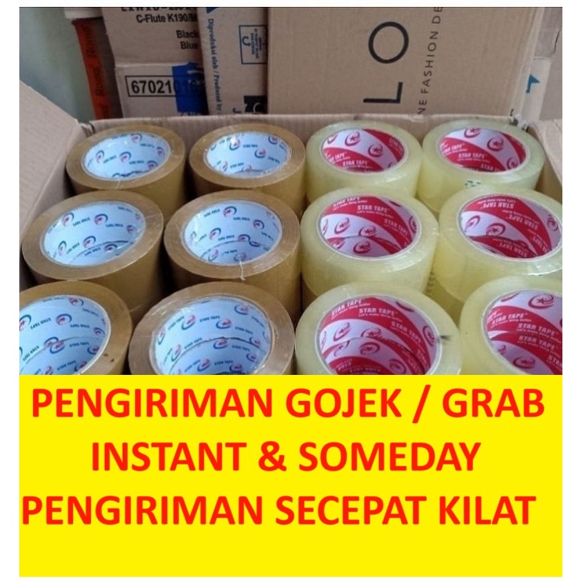 

Lakban 1 Dus BeningCoklat 1 Yard dan 9 Yrad Murah Tebal Isi 72 Khusus Gojek Grab Instant dan Someday KODE V9F6
