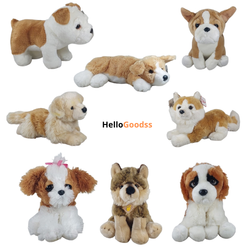 Boneka Binatang Anjing Corgie Golden Retriever Bulldog St.Bernard Spaniel Serigala Wolf  - Ukuran M 