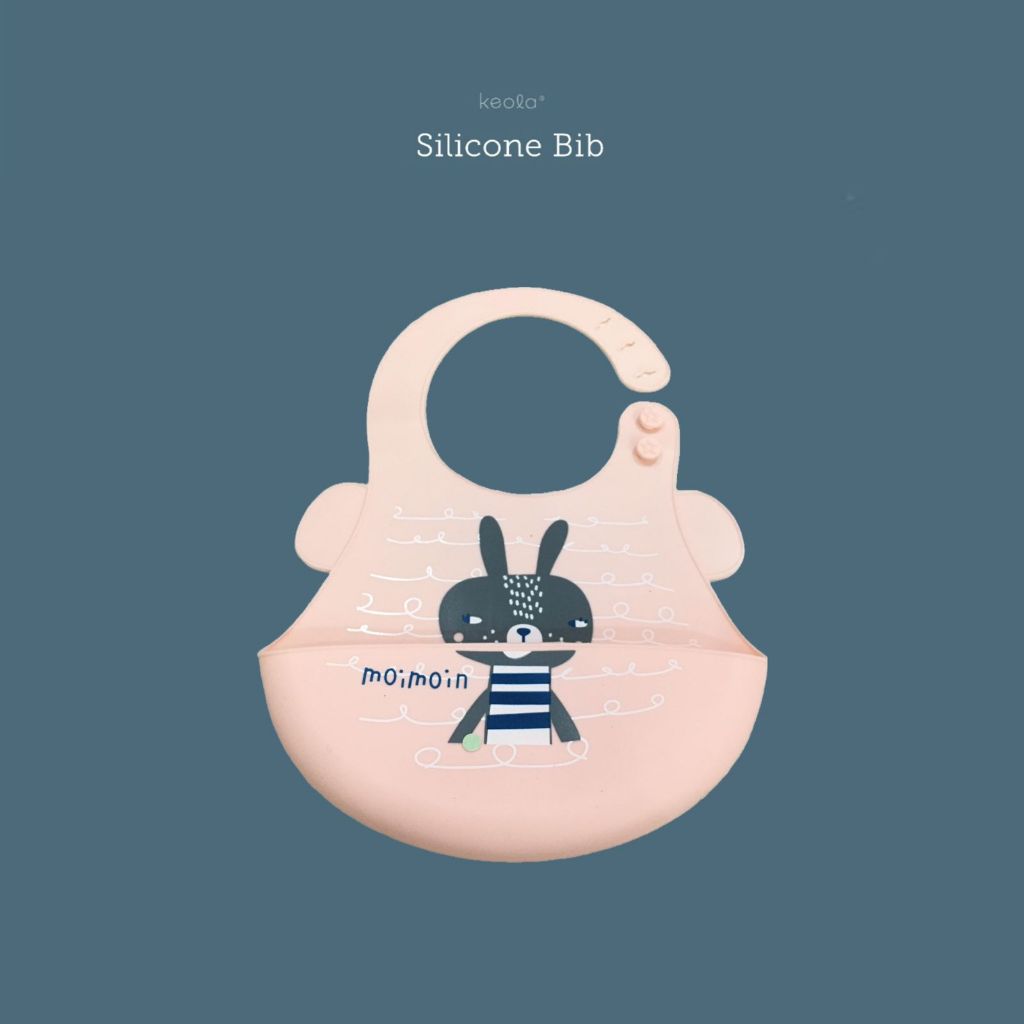 Keola Bib One Tone Color Premium / Celemek Makan Anak / Silicone Bib Slabber