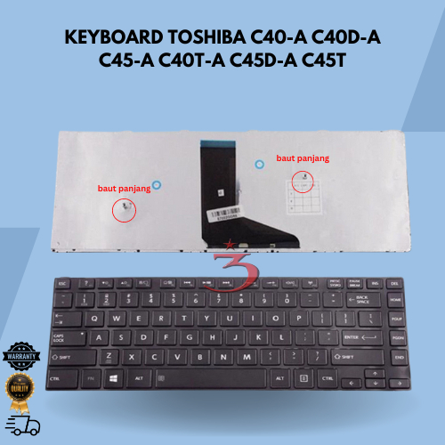 Keyboard Toshiba C40. C40A. C45A. C45D