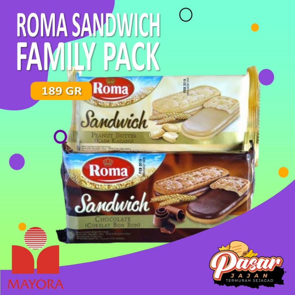 

Roma Sandwichi Kemasan Besar 206gr / Biskuit Roma