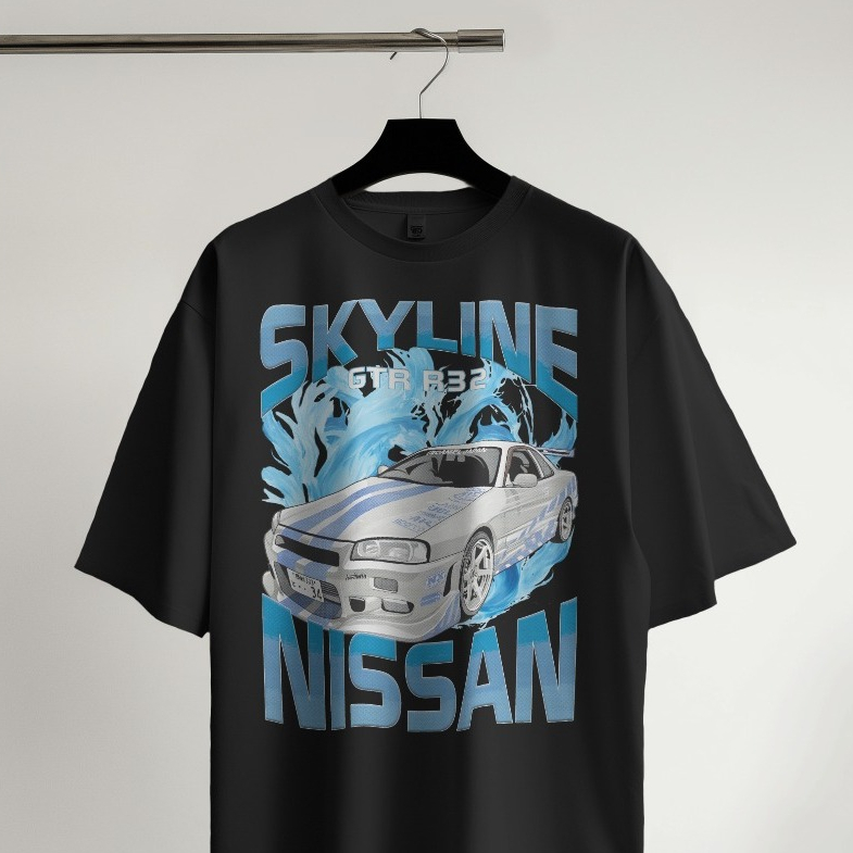 BD.ID Baju Kaos Mobil JDM Nissan Skyline R32 GTR || 100% Cotton Combed 30s