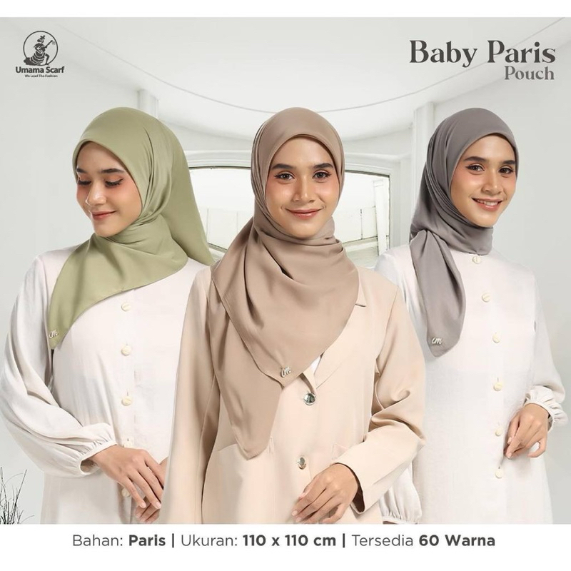 [ORI] Umama Baby Paris Pouch / Hijab SegiEmpat / Paris Premium / Umama Polos