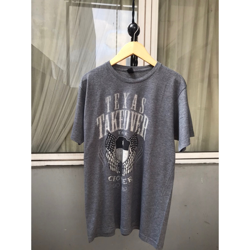 Baju Kaos Vintage Pria Texas Amerika Tultex Grey Abu Size L