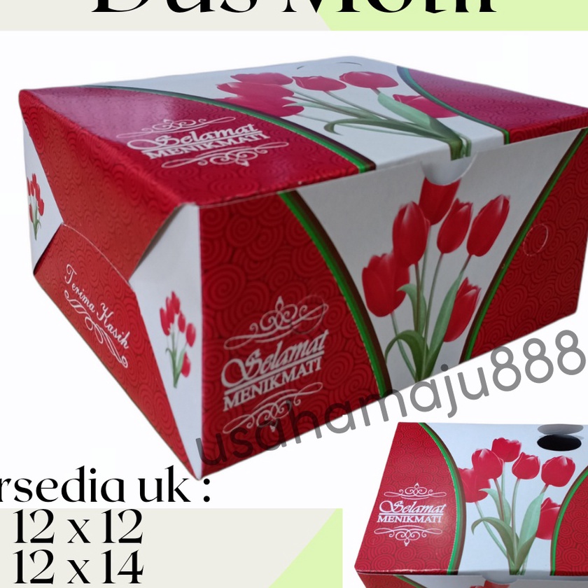 

FG2 1pcs Dus Motif Box 12x12 12x14 12x16 Kotak Kue Snack Cemilan