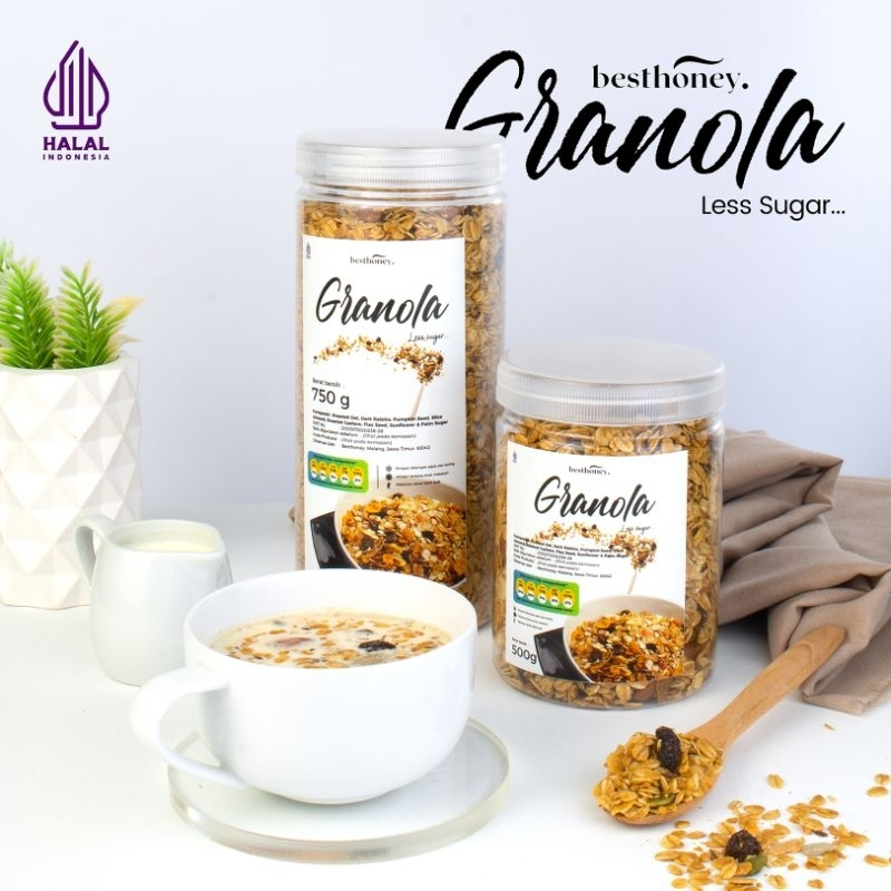 

Best Honey - Granola - Sereal Sehat - Sarapan Sehat - Oatmeal - Almond - Mete