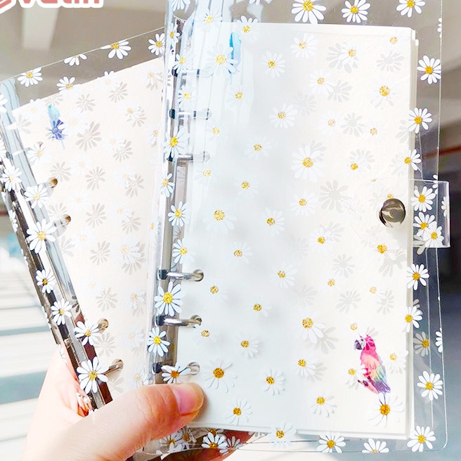 

murah A6 A7 Clear Soft PVC flower Notebook Binder Cover Planner 6Ring LooseLeaf FolderVatinShop