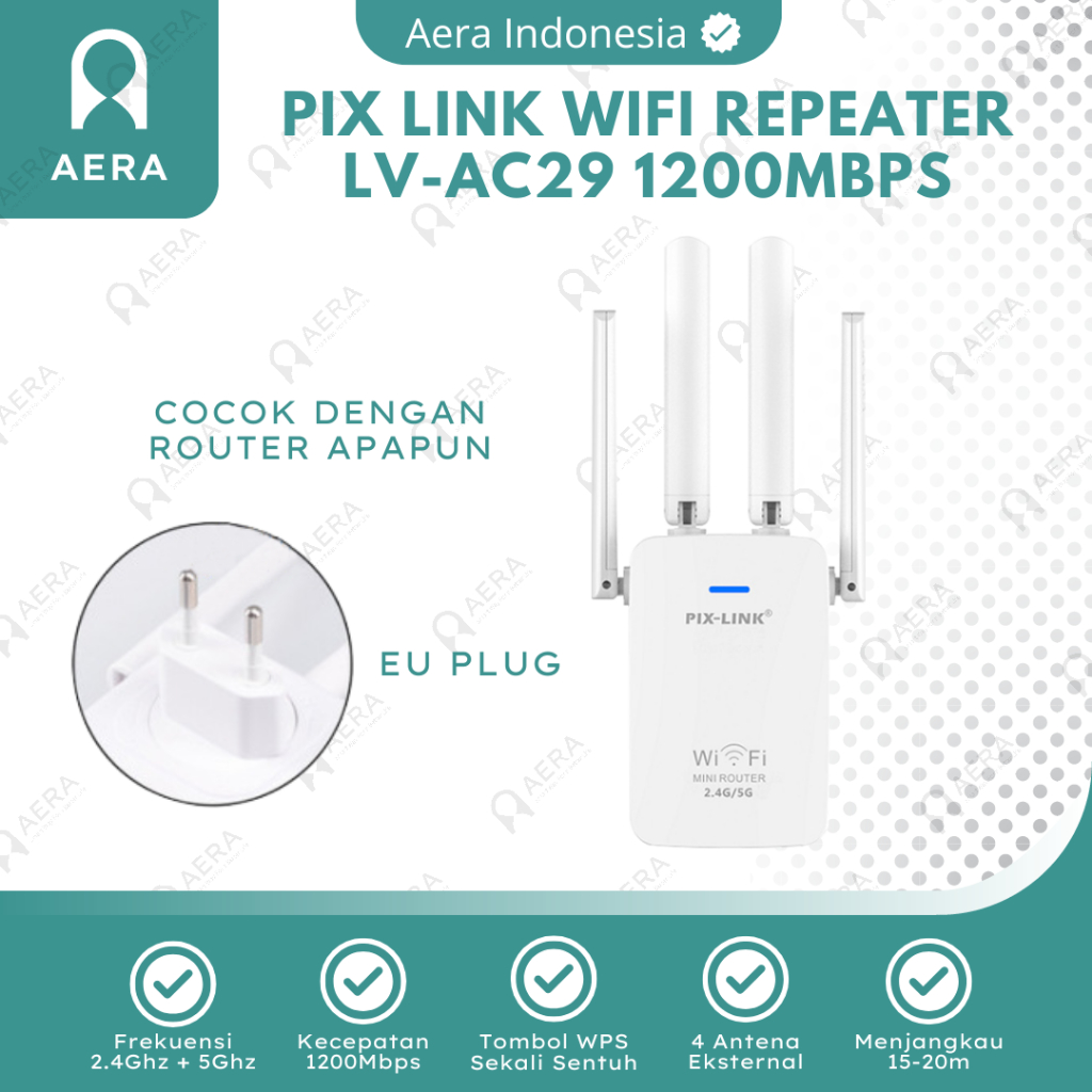Pix Link 1200MBPS 2.4G + 5G LV-AC29 | Wiffi Extender 5G | Router Wiffi 5 GHz