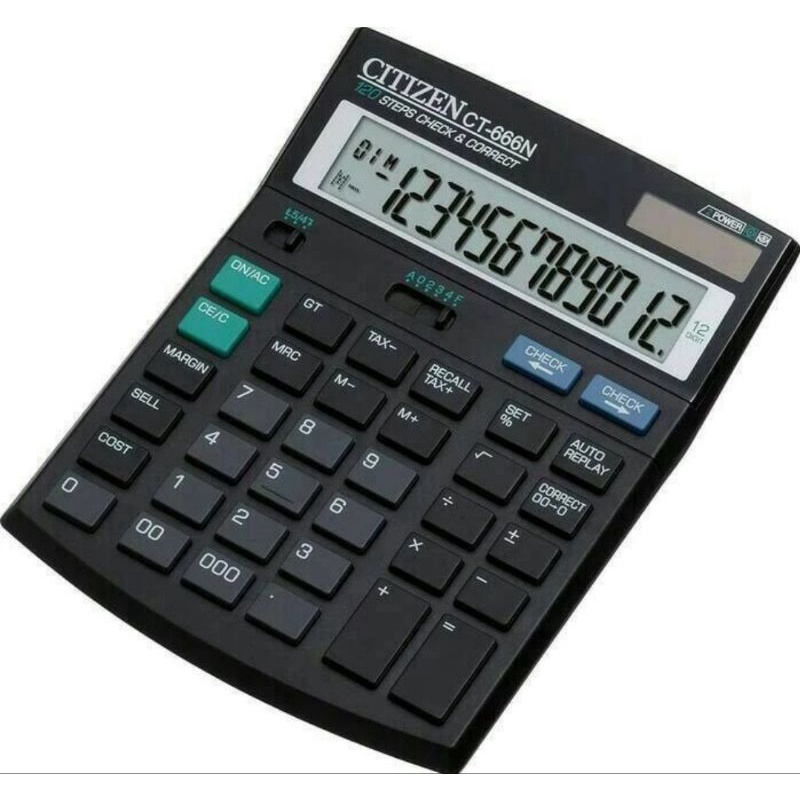 

MAKSIMAL Kalkulator 12 Digit CITIZEN CT666N Calculator Check Correct Cek Ulang CT666N