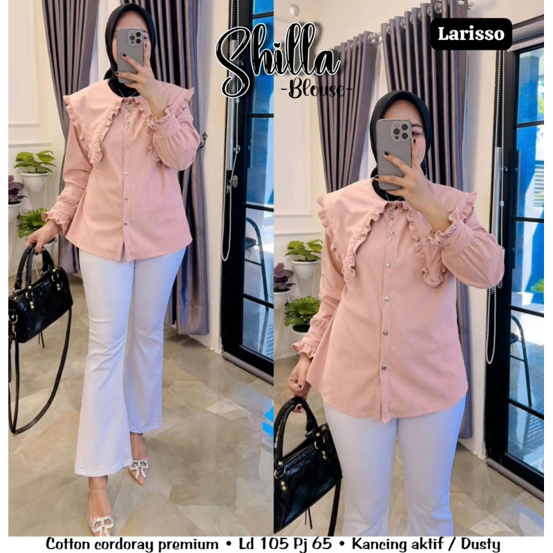 Shilla Blouse // Atasan Wanita Kemeja OOTD Polos