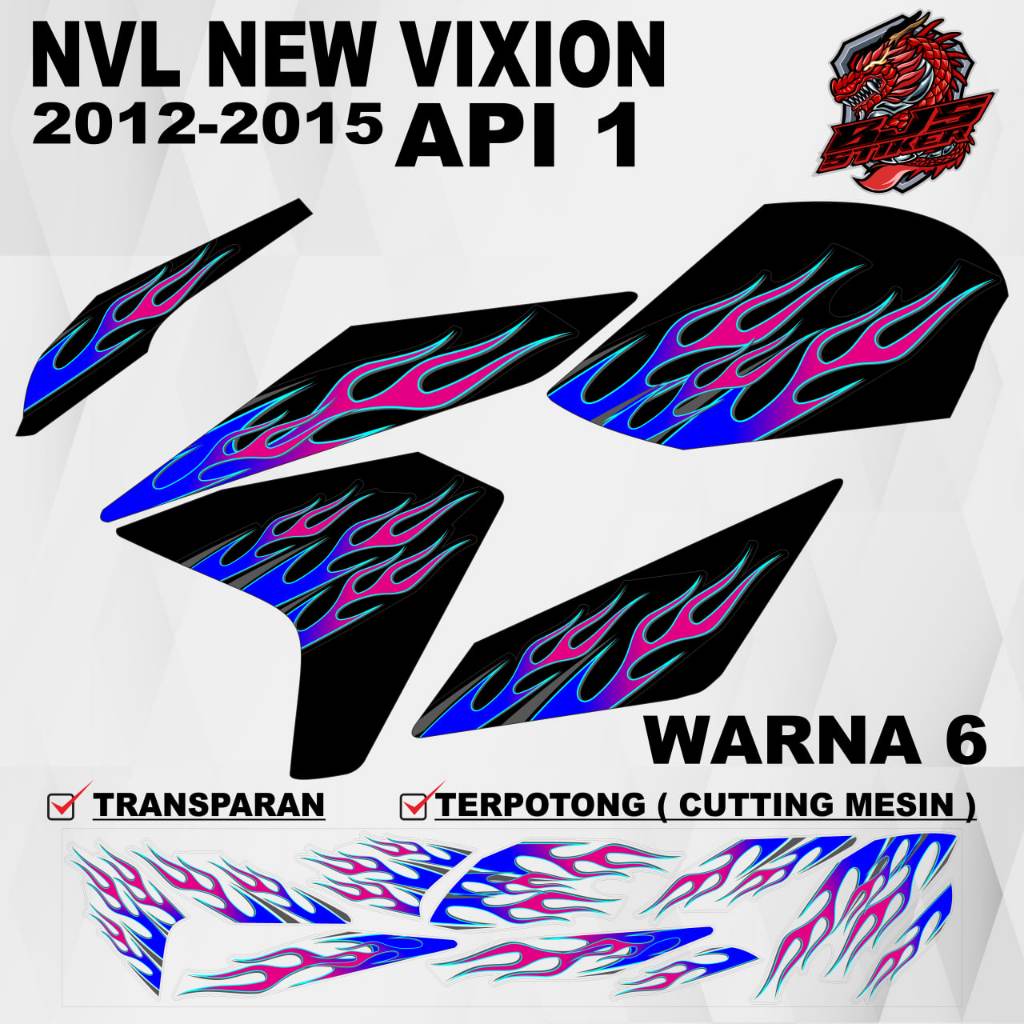 Stiker New Vixion Lightning NVL / Striping New Vixion Lightning NVL / Stiker Sticker Decal Transpara