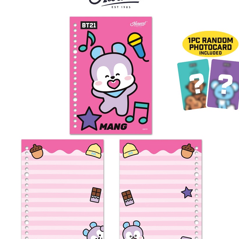 

KI3 Harvest BT21 Kertas Binder Loose Leaf MANG
