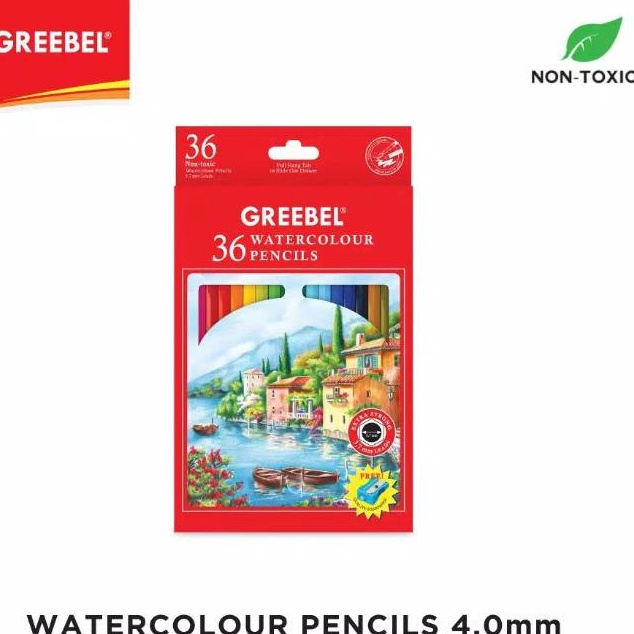 

BERKUALITAS Greebel Pensil Warna Water Colour 36 Warna Free Serutan