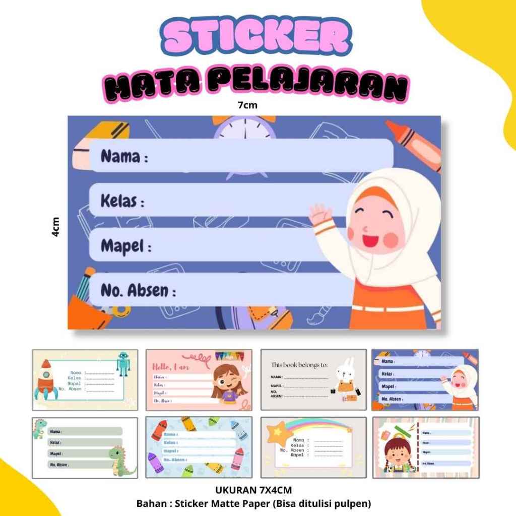 

Stikcer label nama mata pelajaran aesthetic cute