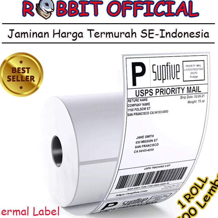 

KI3 LABEL THERMAL 1 x 1 KERTAS STICKER BARCODE RESI PENGIRIMAN 1x1mm Isi 5 PCS