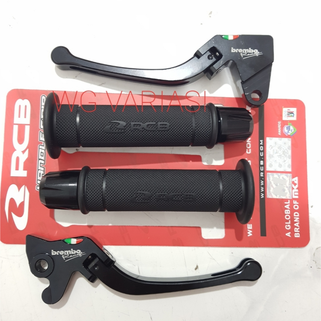 3 in1 Handle rem lipat Black + handgrip RCB + Jalu stang CNC Mio Mio Smile Mio Sporty Mio Soul karbu