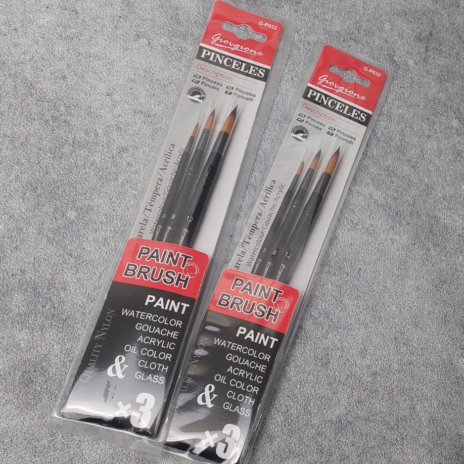 

SUPER Giorgione 3pc Prime Quality Brush Kuas nylon Dengan Kualitas Premium GP3GP32