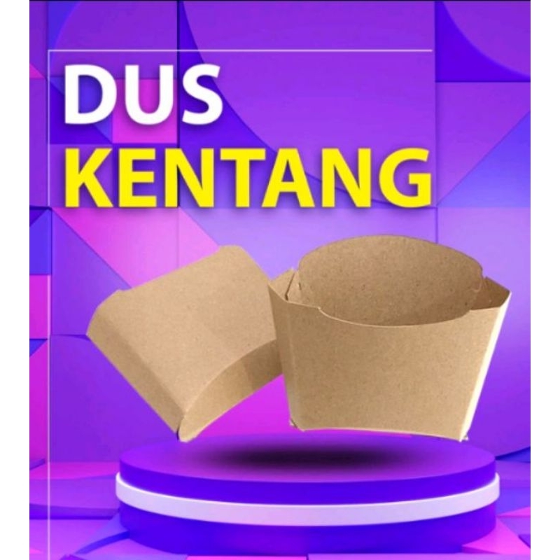 Dus kentang fresh fris bahan kraf, kemasan kentang goreng, wadah kentang goreng