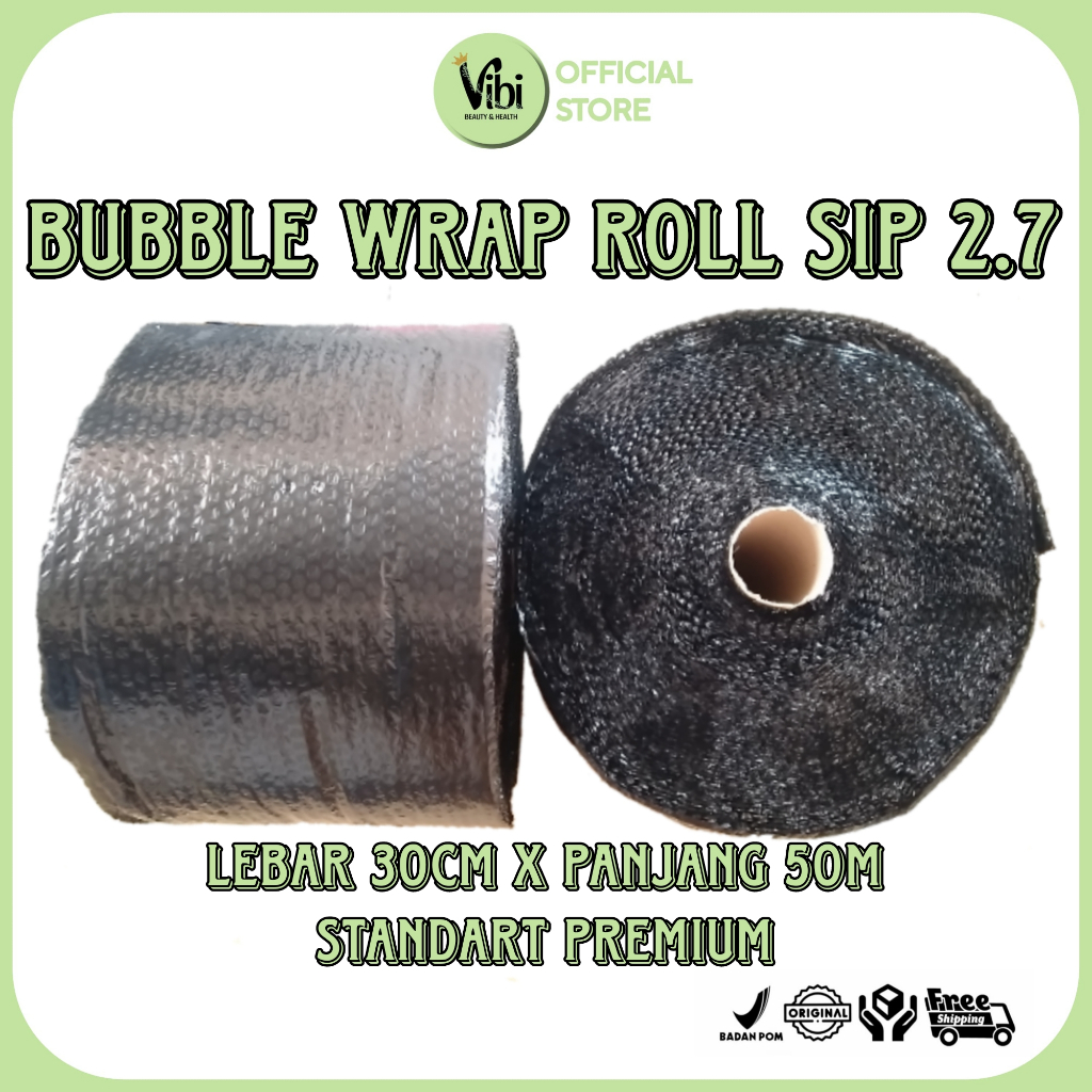 

Bubble Wrap Roll Hitam Merk SIP 2.7 Kualitas Standart 30cm x 50m