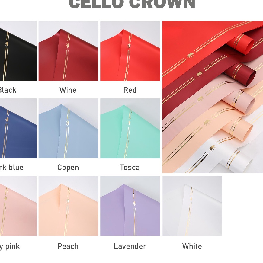 

Istimewa 2 Lembar Kertas Buket Cellophane Crown Flower Wrapping