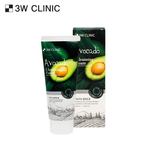 3W Clinic - AVOCADO Cleansing Foam Smooth Moisturized Deep Pores 100ml