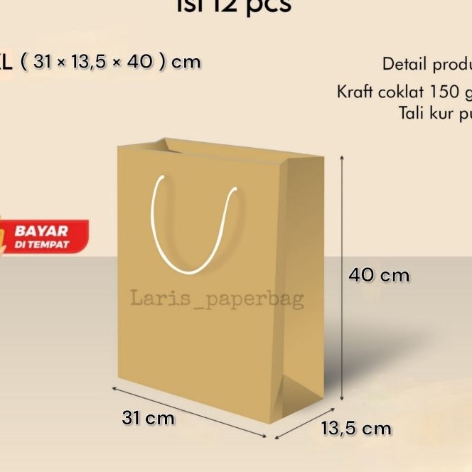 

Sale Paper Bag Coklat Polos Extra Jumbo XXLLusin Ukuran 311354 cm