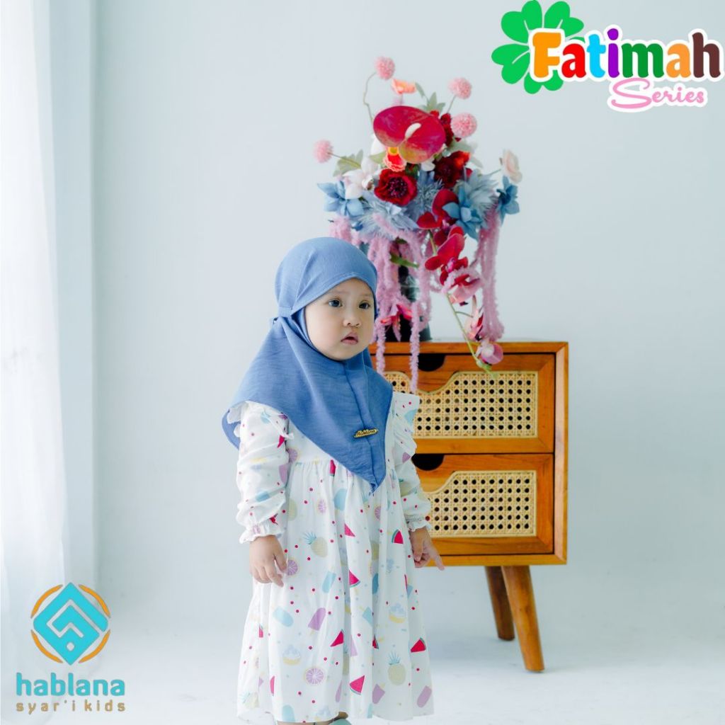 Hablana Syari kids Fatimah Series / Gamis Set khimar anak / Gamis anak