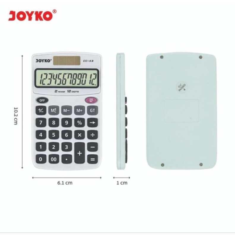 

MEGA Kalkulator Saku JOYKO CC 43 Pocket Calkulator 12 Digits CC43