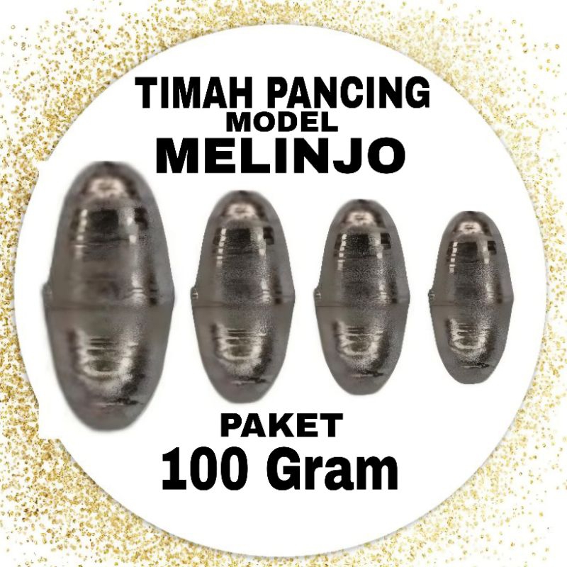Paket 100 Gram | 1 Ons Timah pemberat  pancing ikan tipe  melinjo lebih aerodinamis
