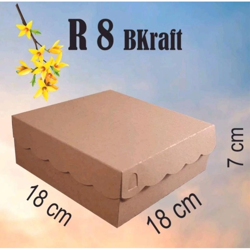 

R8 310gsm isi 100 dos 18x18x7 kotak nasi makanan kue hampers suvenir