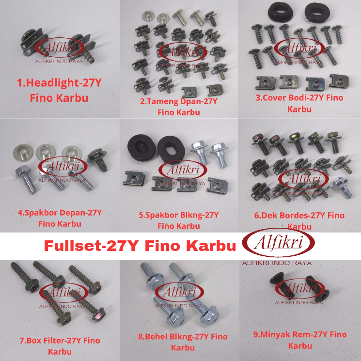 27. Fino Karbu COD Baut Fino Karburator Full Set / Baud Yamaha Fino Karbu Full Body / Baut Yamaha Fi