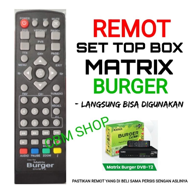 REMOTE REMOT STB MATRIX BURGER