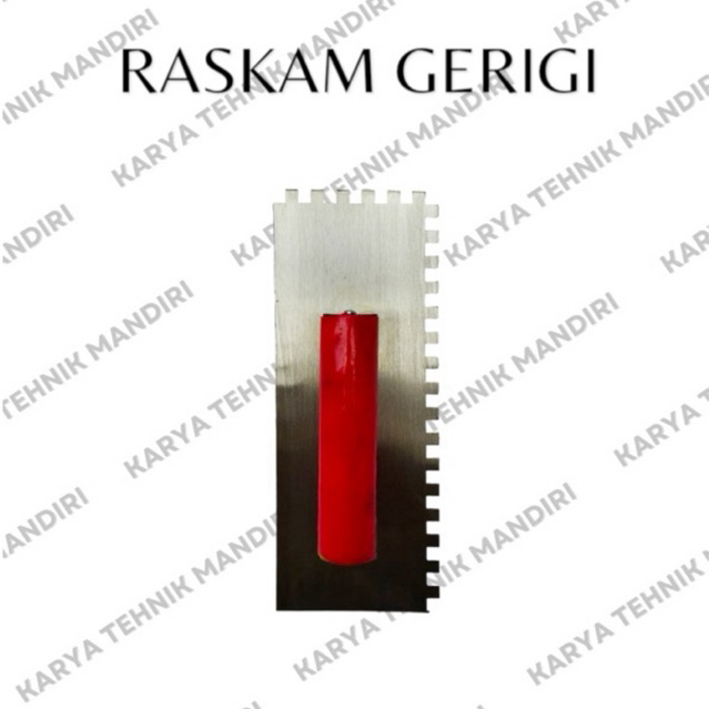 Raskam baja/gosokan acian semen gerigi gagang kayu